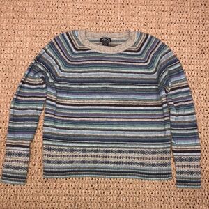 New York & Company Striped Sweater - Blue and Gray
